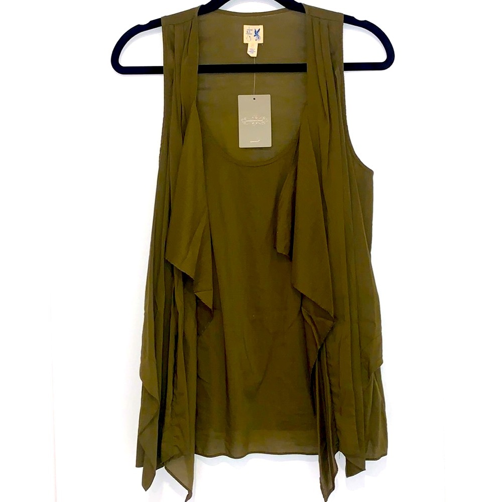 NWT Anthropologie Tank Top Army Green Size 8